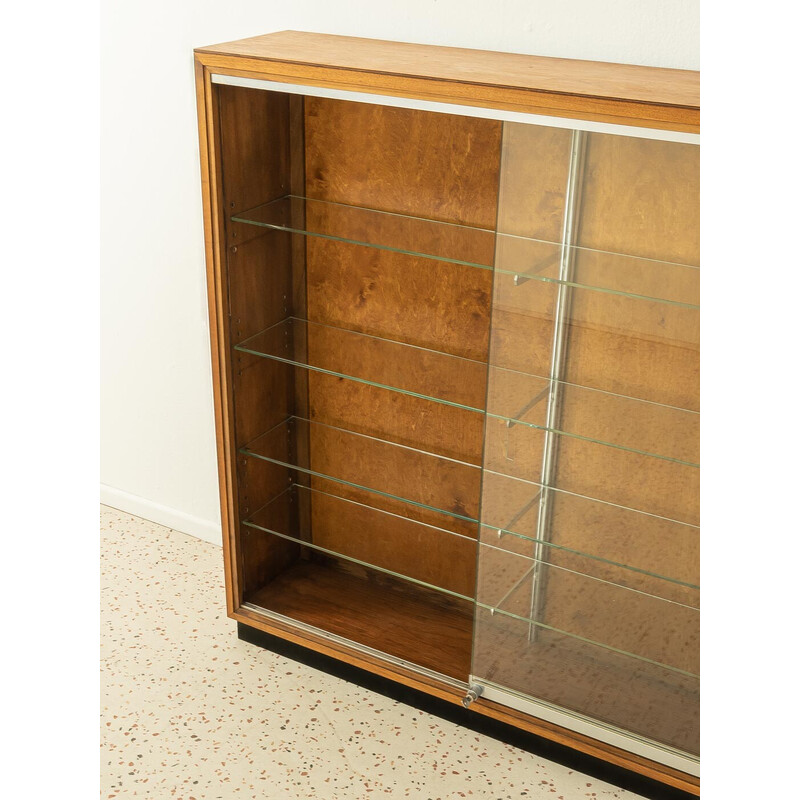 Vintage store showcase in beech veneer and glass, Germany 1950