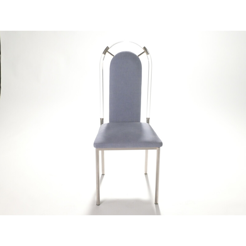 Série de 8 chaises en plexiglass par Maison Jansen - 1970
