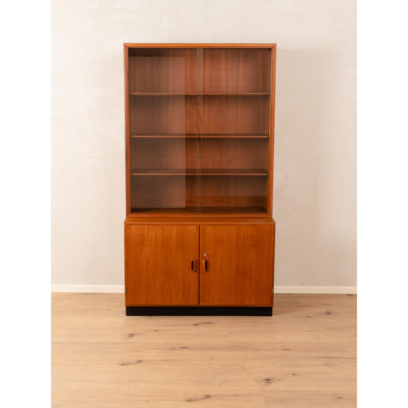 Vintage teak veneer display cabinet by Børge Mogensen for Søborg Møbler, Denmark 1960