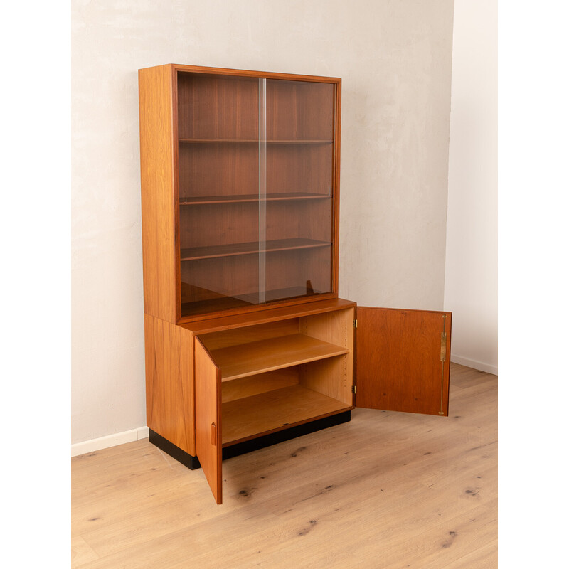 Vintage teak veneer display cabinet by Børge Mogensen for Søborg Møbler, Denmark 1960