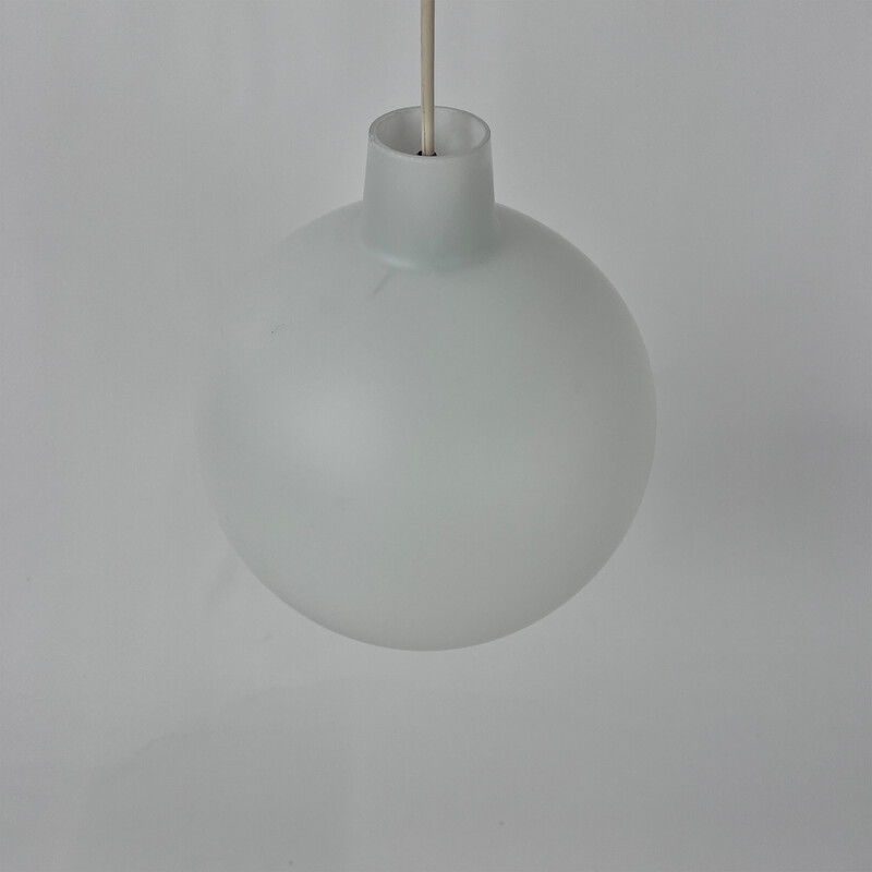 Suspensions vintage "Satellite"  en verre de lait par Vilhelm Wohlert pour Louis Poulsen, Danemark 1950