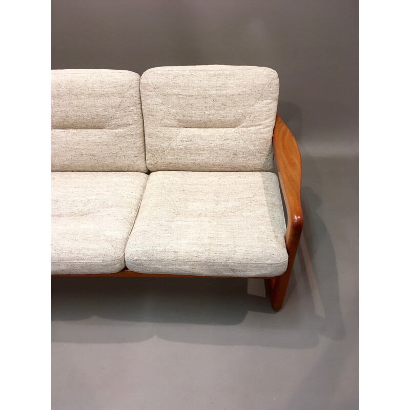 Scandinavian beige 3-seater sofa - 1960s