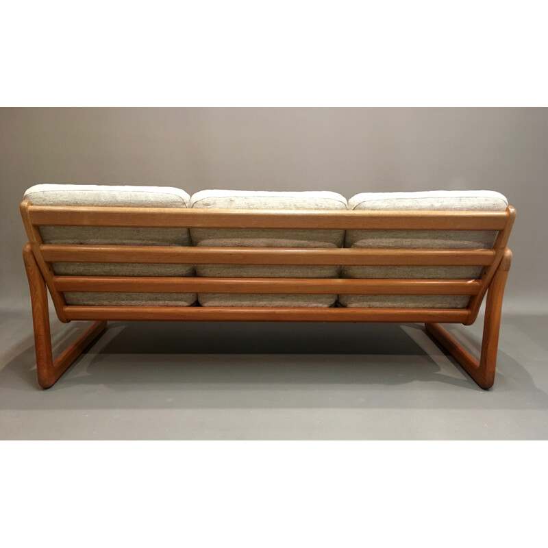 Scandinavian beige 3-seater sofa - 1960s