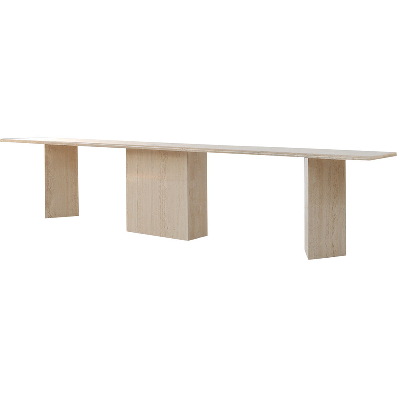 Vintage console table in travertine