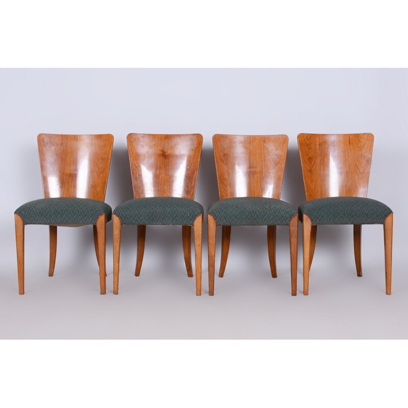 Set of 4 vintage beechwood chairs by Jindrich Halabala for UP Zavody, Czechoslovakia 1940