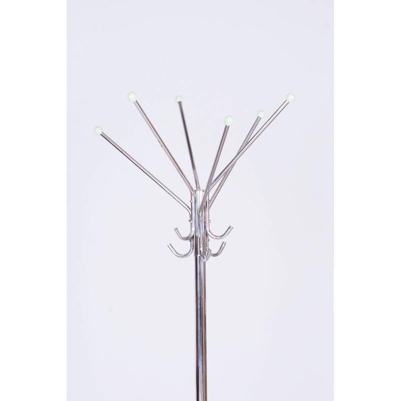 Vintage coat rack in chromed steel, Czechoslovakia 1930