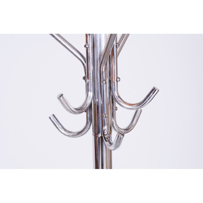 Vintage coat rack in chromed steel, Czechoslovakia 1930