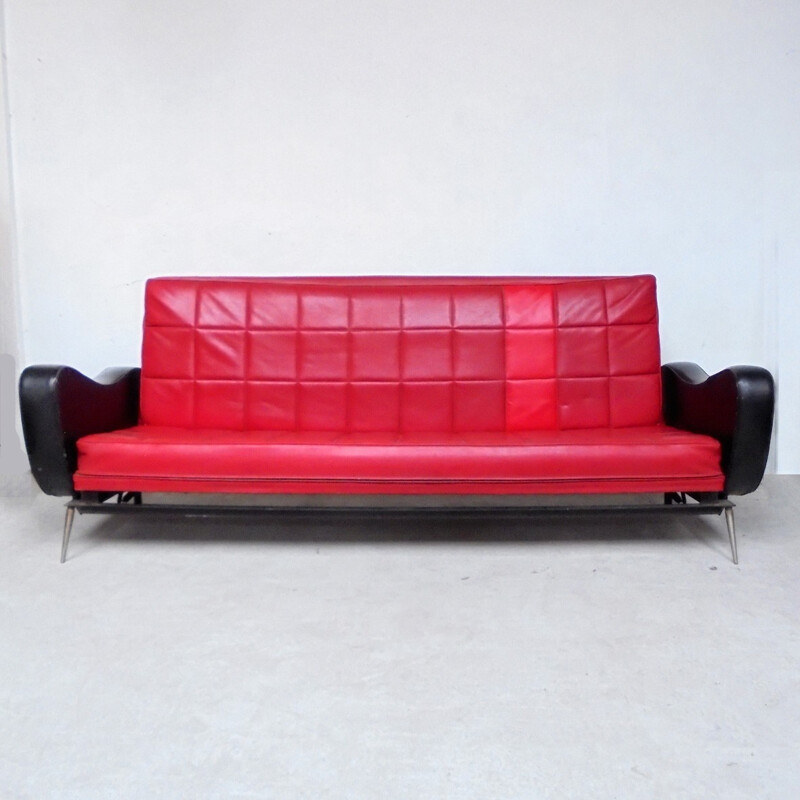 Rockabilly bench seat, convertible sofa - 1950s