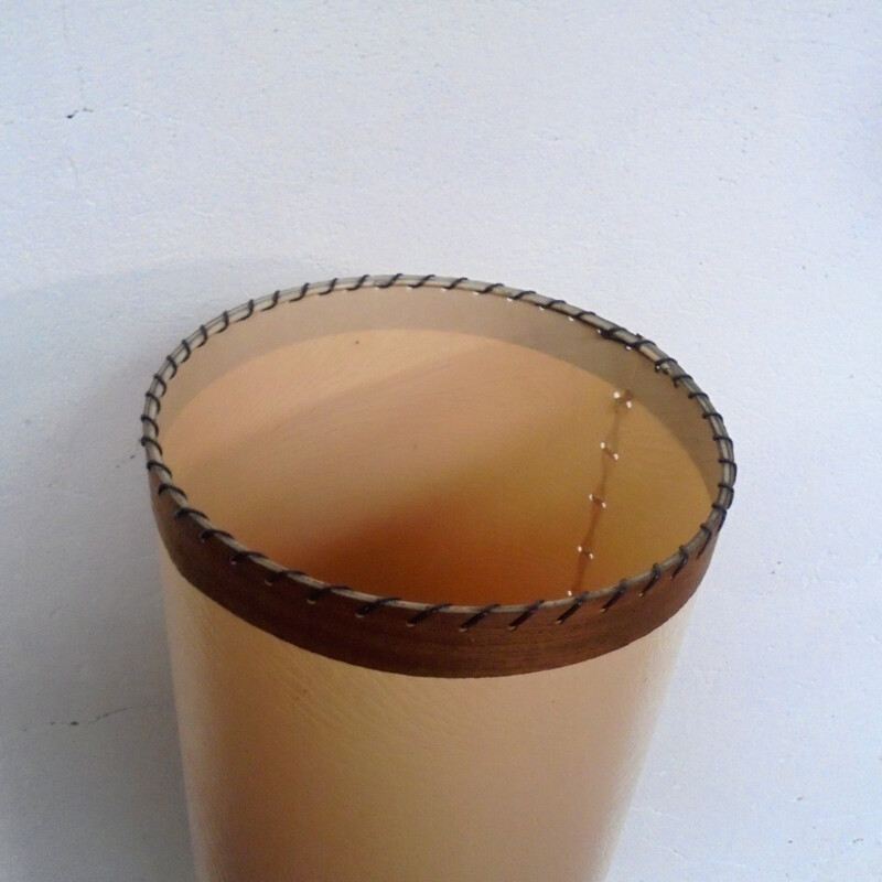 Lampadaire tripode tube crème - 1950