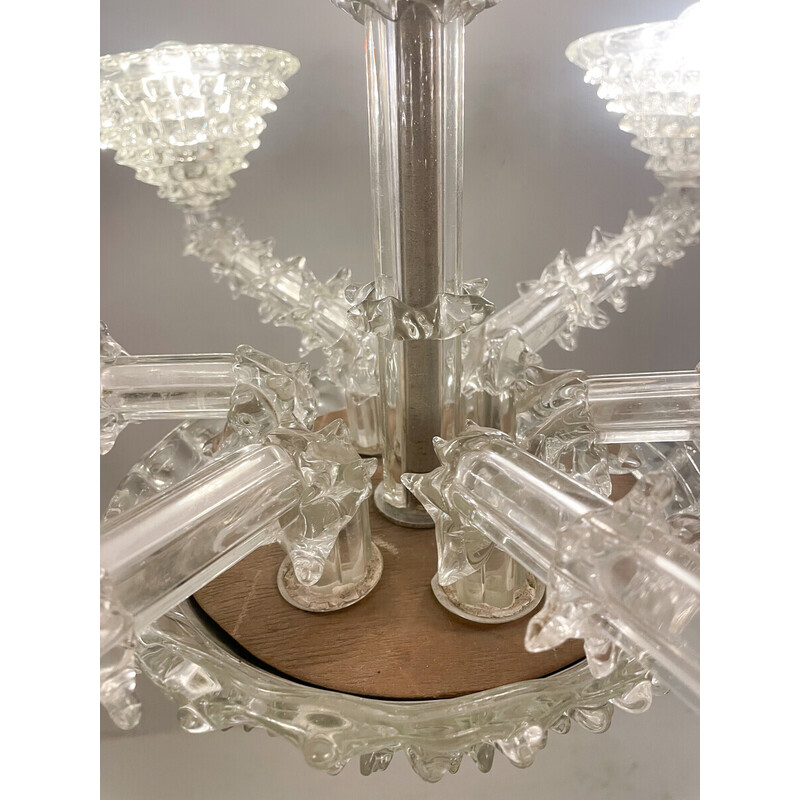 Vintage Murano glass chandelier by Ercole Barovier, Italy 1930s
