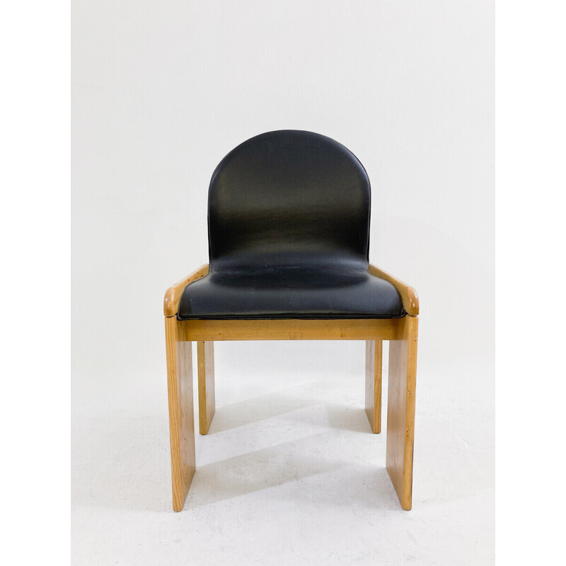 Vintage leather chair by Afra and Tobia Scarpa, Italy 1970