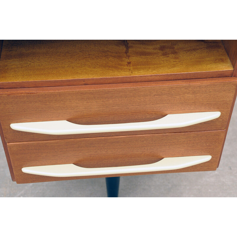 Vintage mahogany and beech bedside table by Mojmír Požár, Czechoslovakia 1960