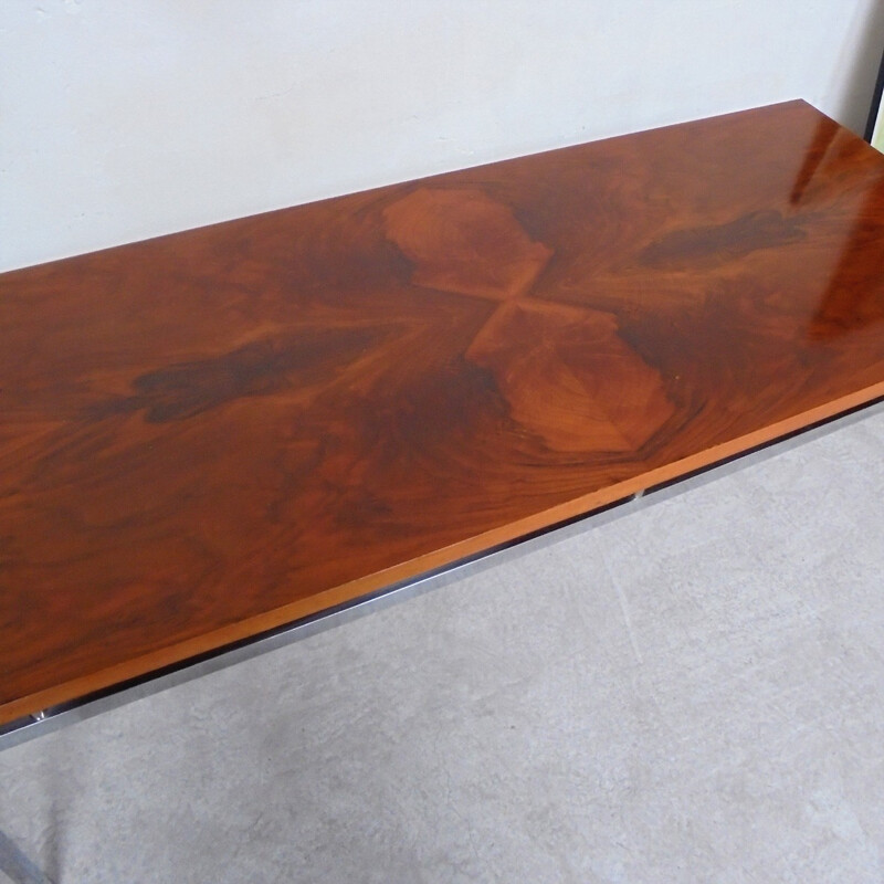 Rectangular coffee table in elm loupe - 1970s