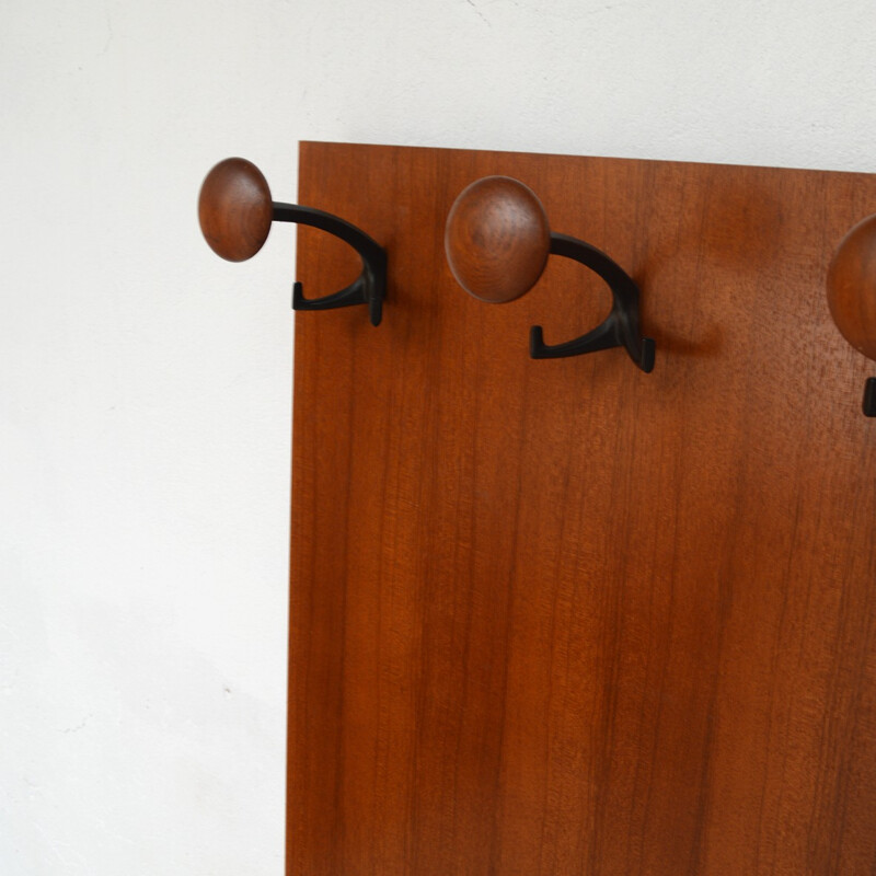 Scandinavian wall coat rack - 1950s