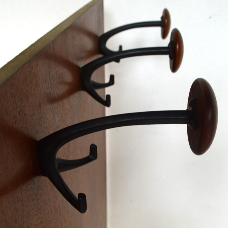 Scandinavian wall coat rack - 1950s