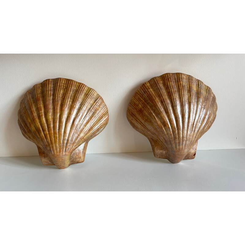 Vintage wall shells in enamelled plaster by Aljezur, Portugal