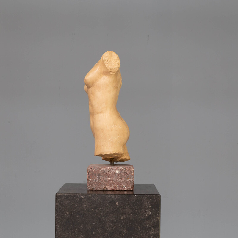 Vintage stone human torso sculpture, 1990