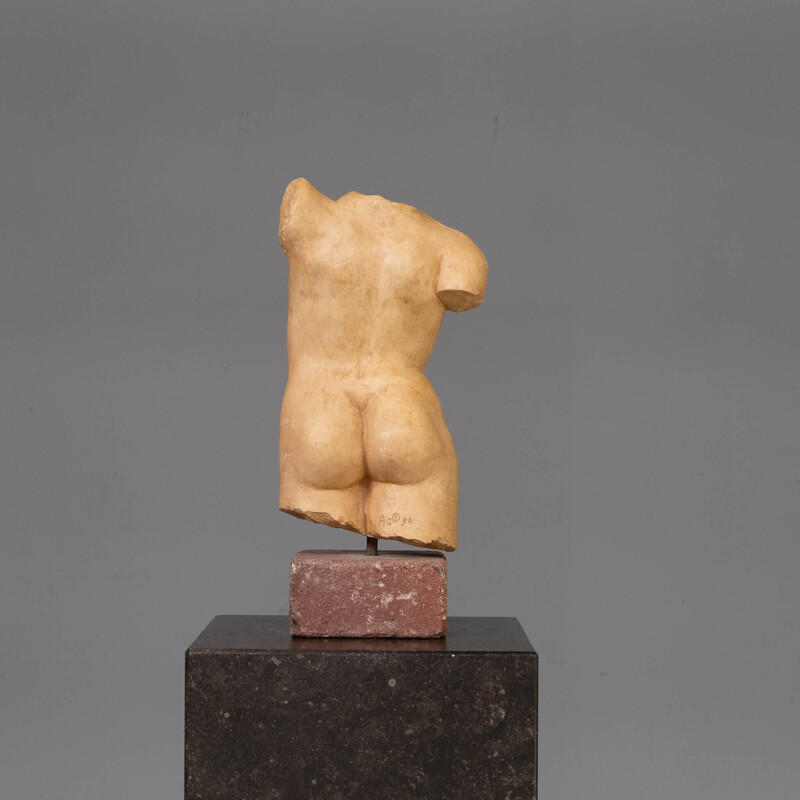 Vintage stone human torso sculpture, 1990