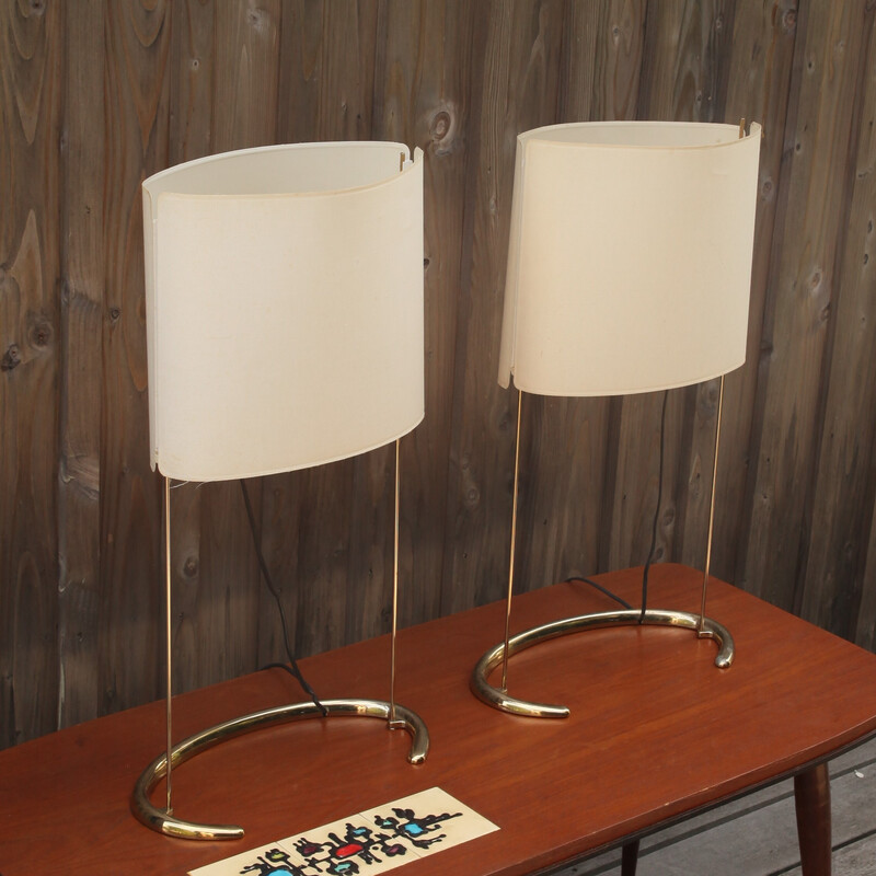 Pair of vintage Gala lamps in lacquered metal by Paolo Rizzatto for Arteluce, 1978