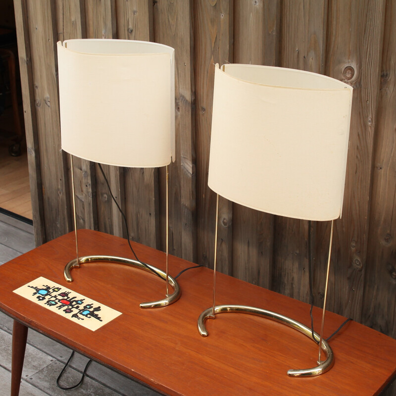 Pair of vintage Gala lamps in lacquered metal by Paolo Rizzatto for Arteluce, 1978