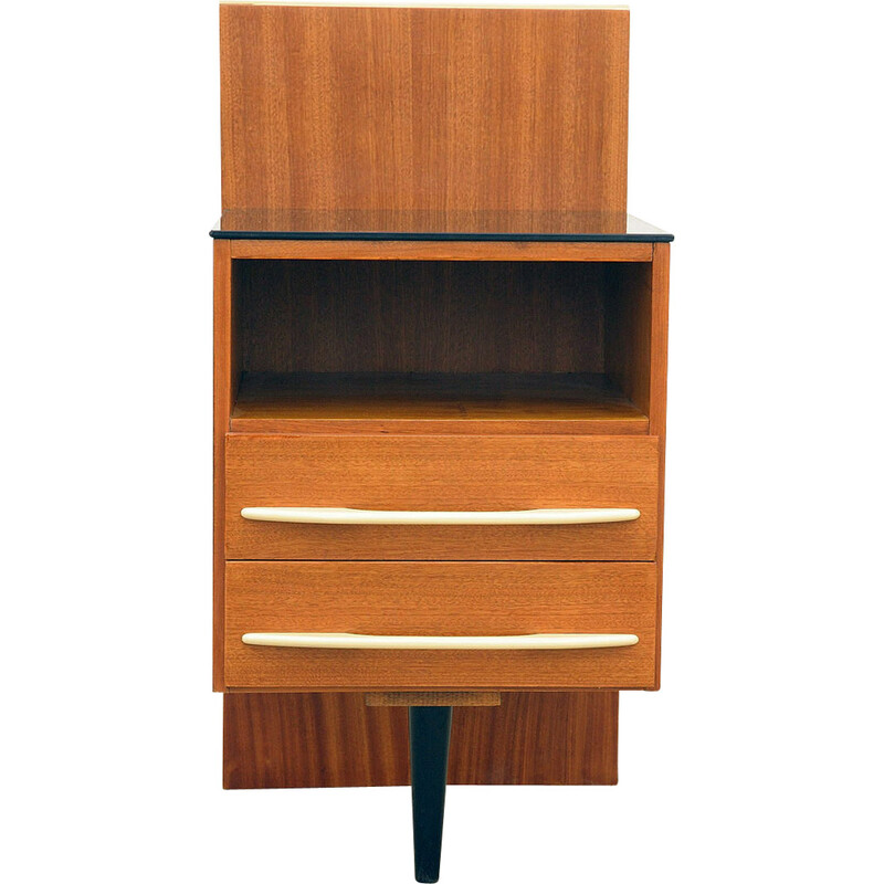 Vintage mahogany and beech bedside table by Mojmír Požár, Czechoslovakia 1960