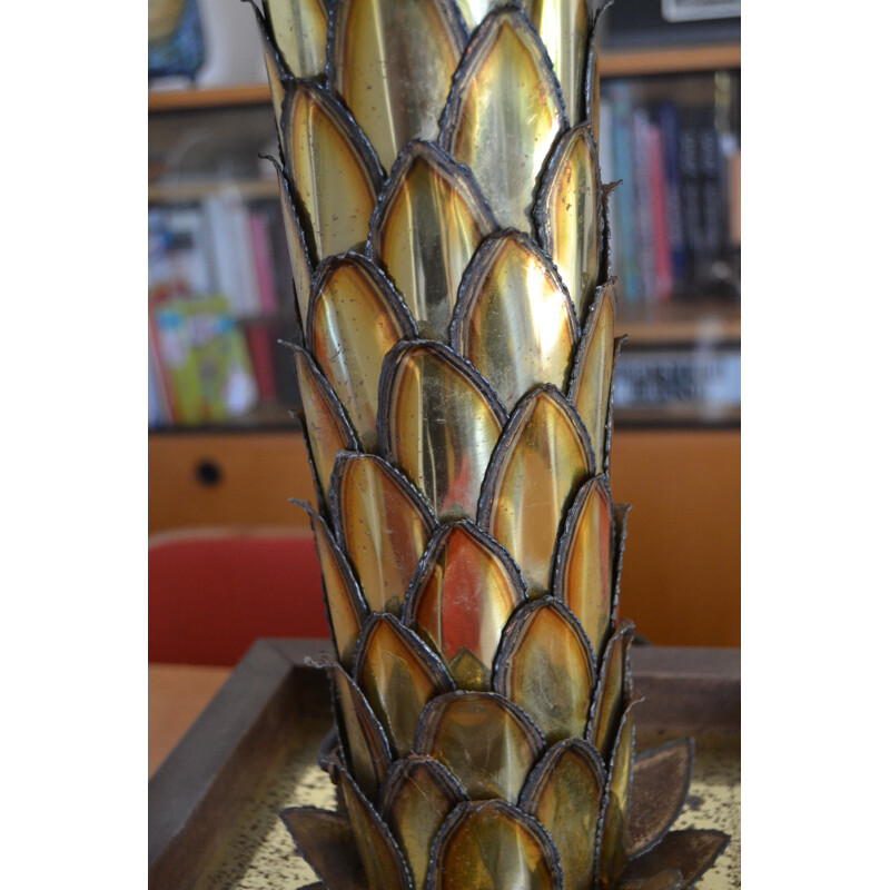 Grande lampe palmier en laiton, Maison Jansen - 1970, 