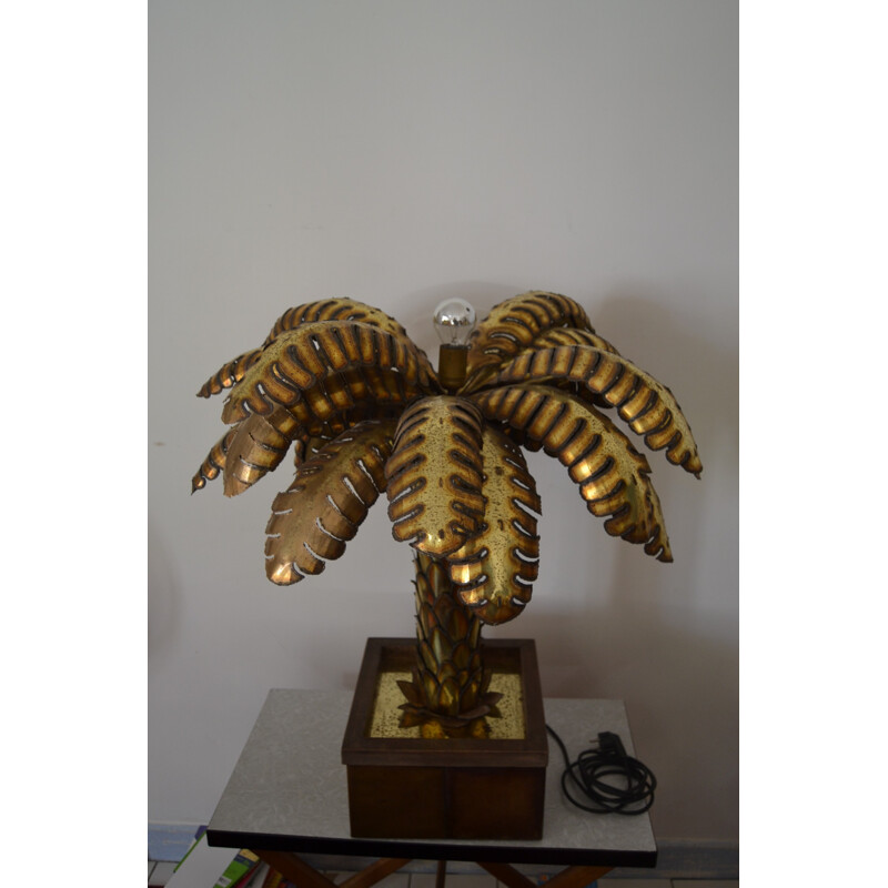 Large palm tree lamp in brass - 1970s