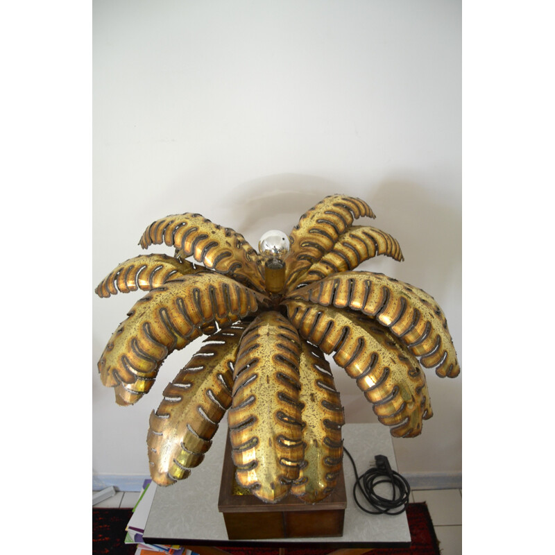 Large palm tree lamp in brass - 1970s