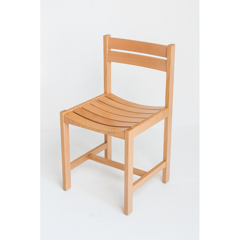 Vintage chairs in solid beech by André Sornay, France 1960