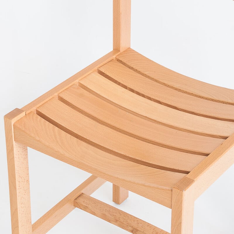 Vintage chairs in solid beech by André Sornay, France 1960