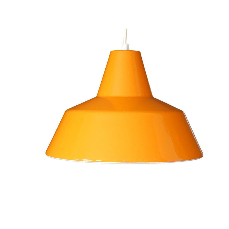 Vintage pendant lamp in orange enameled metal by Louis Poulsen, 1970