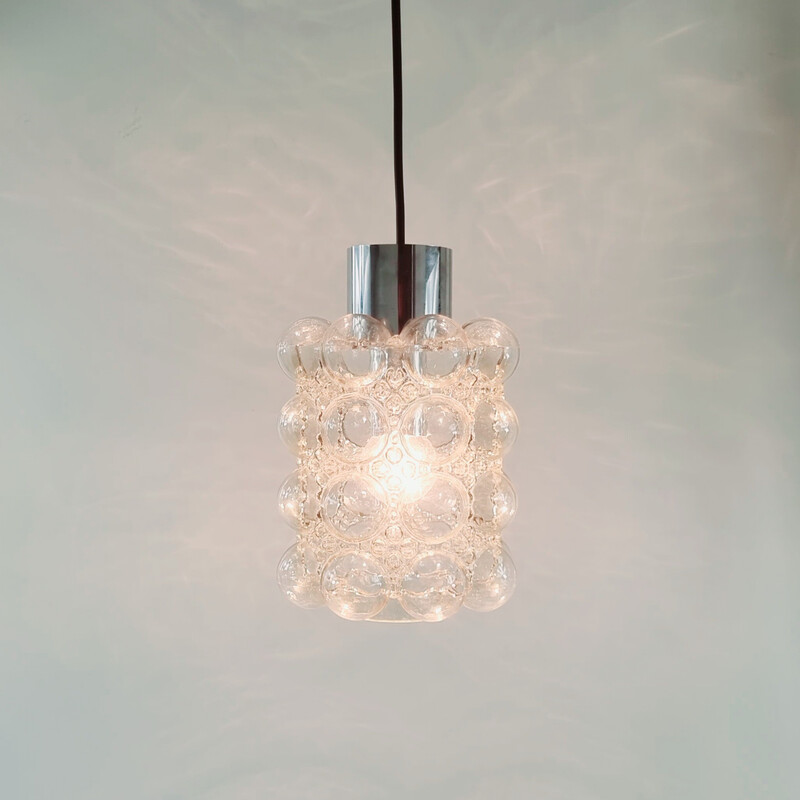 Vintage glass pendant lamp by Helena Tynell for Limburg, Germany 1960