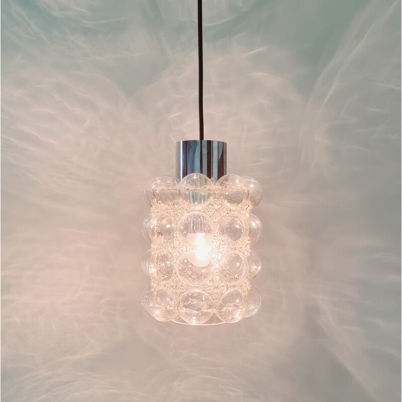 Vintage glass pendant lamp by Helena Tynell for Limburg, Germany 1960