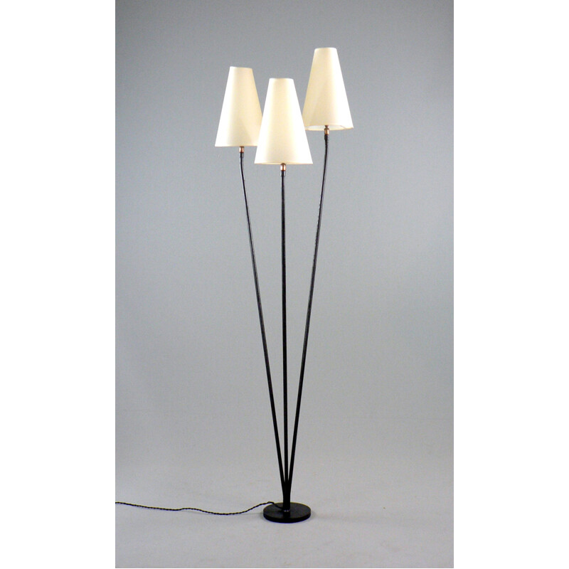 3 lights vintage floor lamp - 1950s