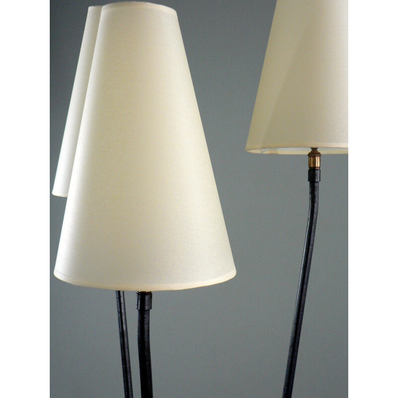 3 lights vintage floor lamp - 1950s