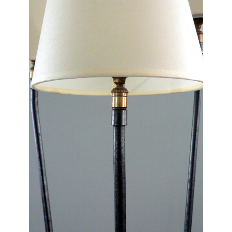 3 lights vintage floor lamp - 1950s