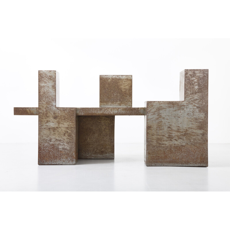 Table base in oxidized steel - 1960s