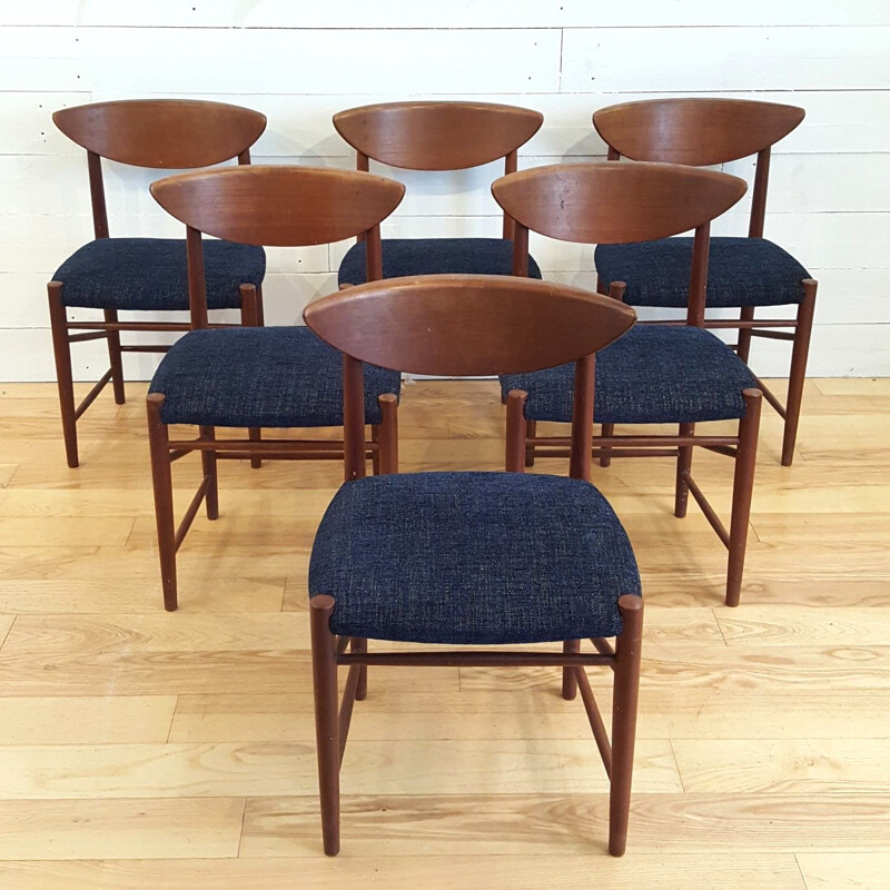 Ensemble de 6 chaises de Peter Hvidt & Orla Mølgaard-Nielsen - 1950