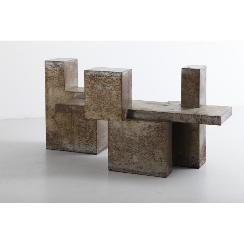 Table base in oxidized steel - 1960s