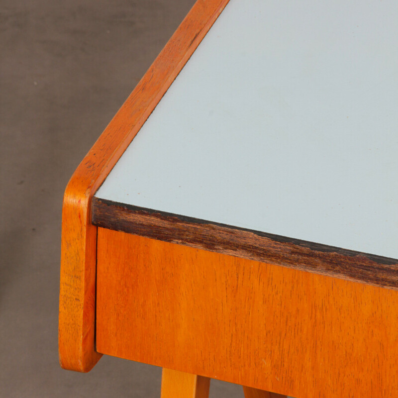 Pair of vintage bedside tables in wood and formica, Czechoslovakia 1970