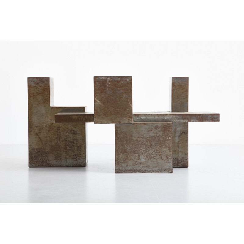 Table base in oxidized steel - 1960s