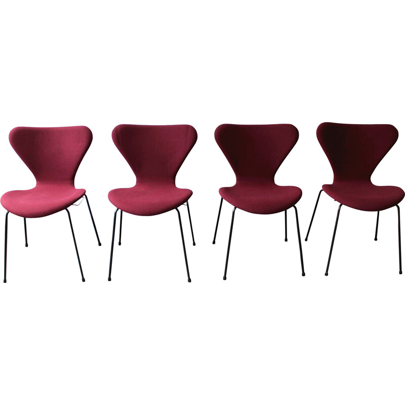 Lot de 4 chaises vintage série 7 par Arne Jacobsen pour Fritz Hansen, Danemark 1967