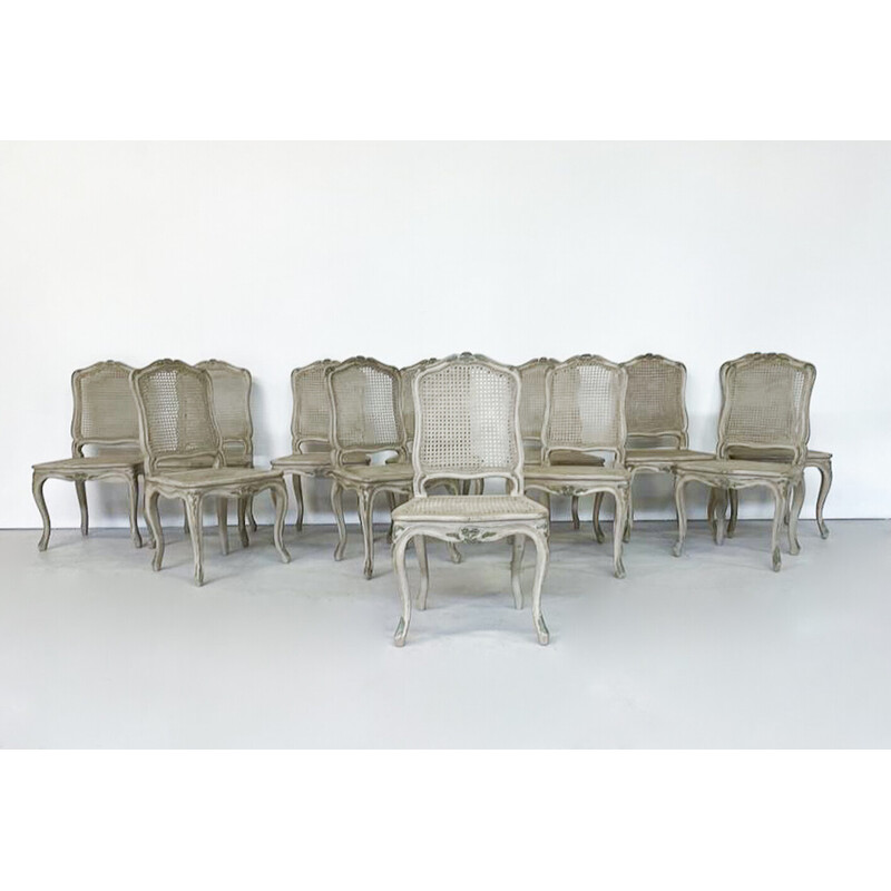 Set of 12 vintage cane chairs, Belgium 2000