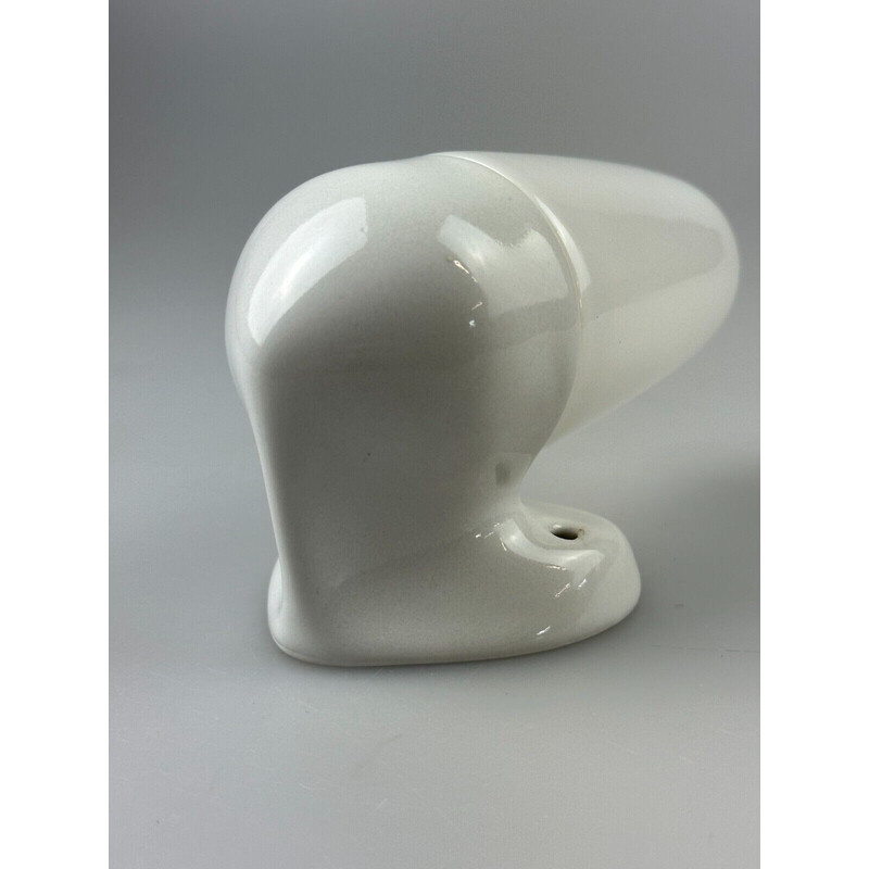 Vintage ceramic wall lamp by Wilhelm Wagenfeld for Lindner, 1950-1960