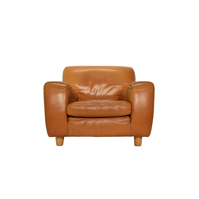 Fatboy Cognac leather easy chair from Molinari - 1980s
