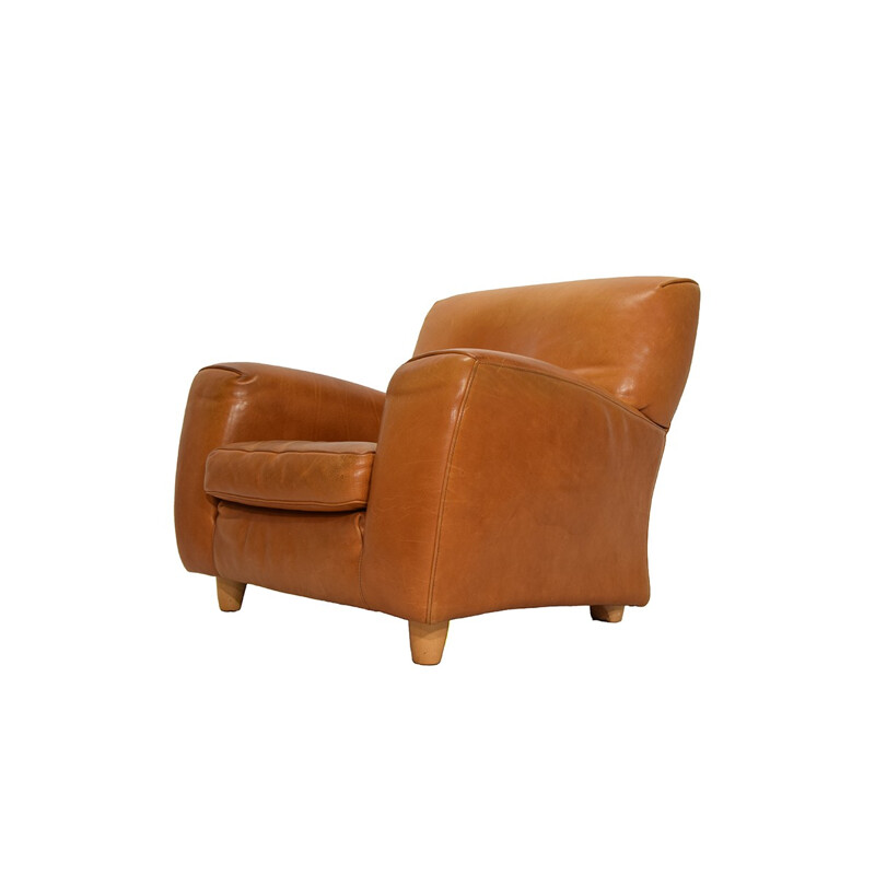 Fatboy Cognac leather easy chair from Molinari - 1980s