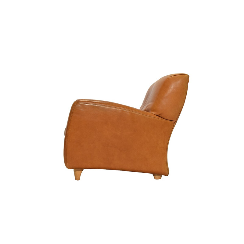 Fatboy Cognac leather easy chair from Molinari - 1980s