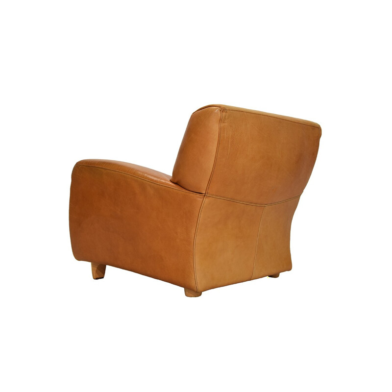 Fatboy Cognac leather easy chair from Molinari - 1980s