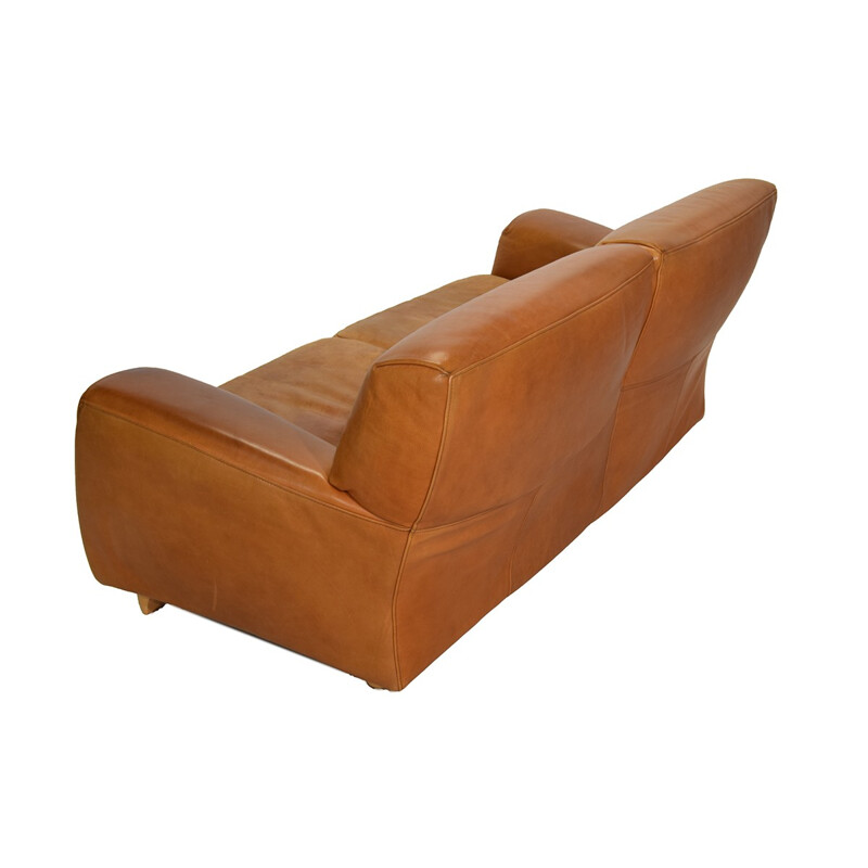 Fatboy Cognac Leather Sofa from Molinari - 1980s