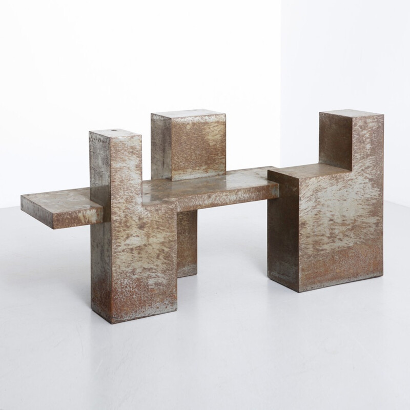 Table base in oxidized steel - 1960s